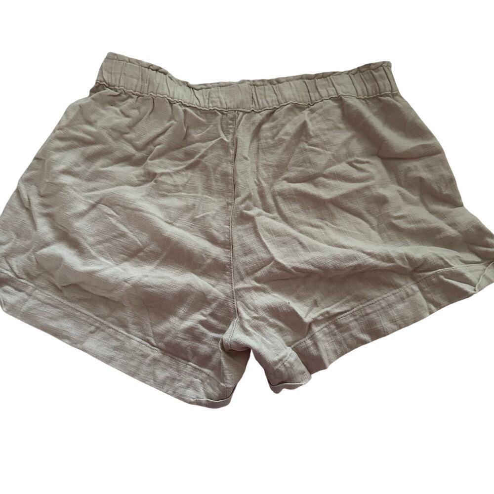 Blank NYC Women's Beige Linen Blended Elastic Waist Paperbag Shorts Size Large
